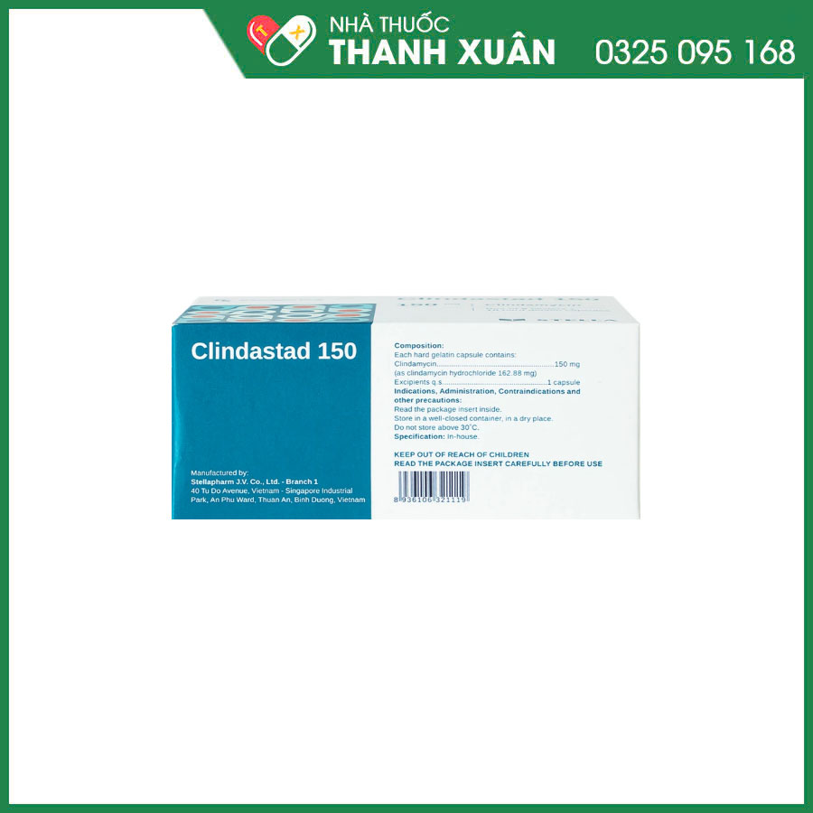 Clindastad 150 thuốc kháng sinh điều trị các chứng nhiễm khuẩn